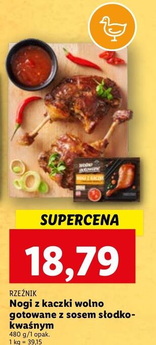 Lidl Noga z kaczki wolno gotowana sosem słodko - kwaśnym rzeźnik codzienna dostawa oferta