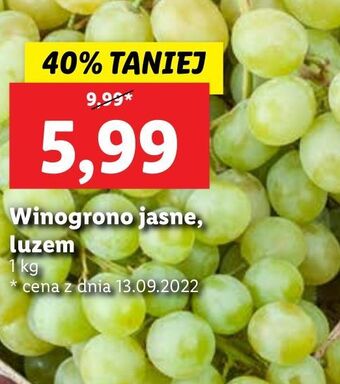 Lidl Winogrona jasne oferta