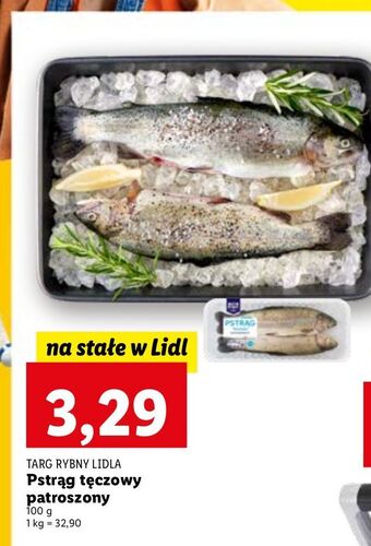 Lidl Pstrąg tęczowy patroszony cały targ rybny lidla oferta