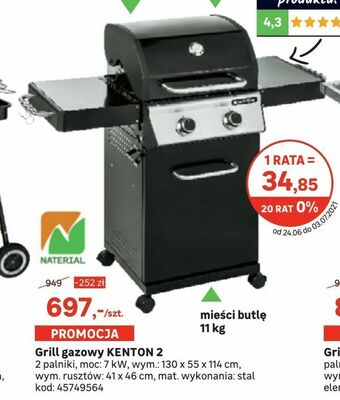 Leroy Merlin Grill gazowy KENTON 2 oferta