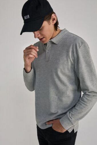 Long-sleeved piqué polo shirt