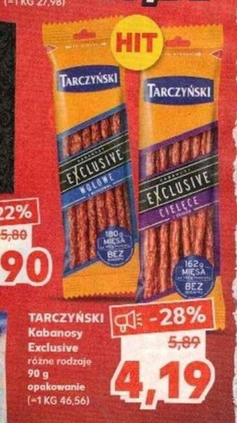 Kaufland Tarczyński Kabanosy Exclusive 90 g oferta