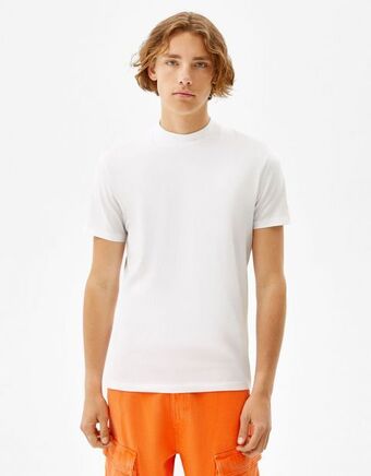 Bershka Koszulka slim fit z krótkim rękawem i półgolfem oferta