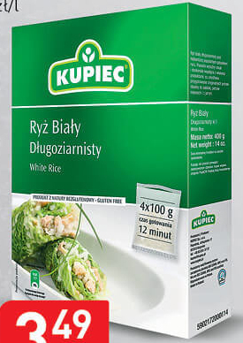 Kupiec ryż biały długoziarnisty 400 g (4 torebki)