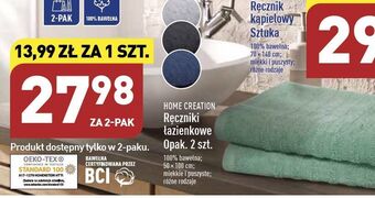 ALDI Ręczniki łazienkowe 50 x 100 cm home creation oferta