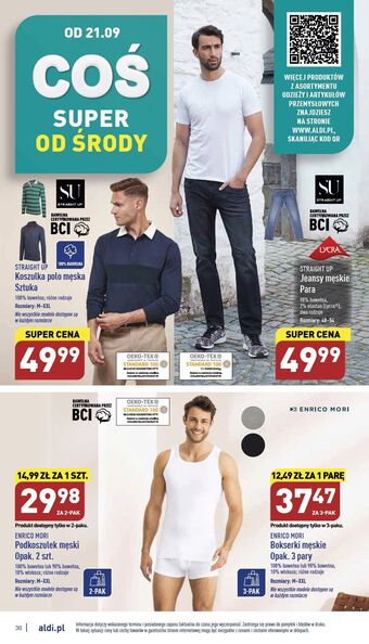 ALDI Jeansy męskie 48-54 straight up oferta