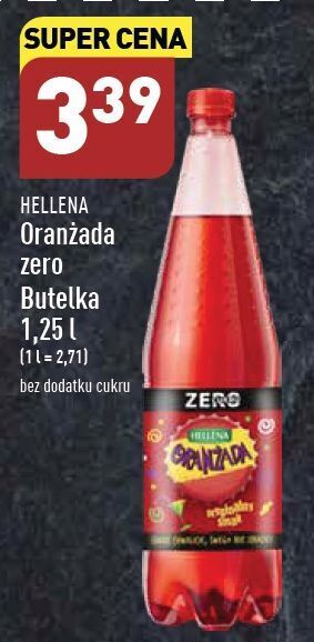 ALDI Oranżada czerwona zero hellena oferta