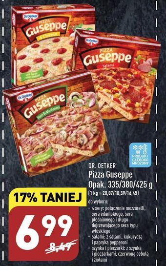 ALDI Pizza z szynką i pieczarkami dr. oetker guseppe oferta