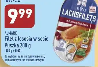 ALDI Filet z łososia w sosie pomidorowym almare seafood oferta