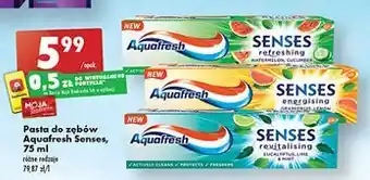 Biedronka Pasta do zębów revitalising aquafresh senses oferta