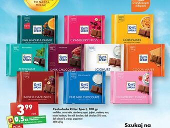Biedronka Czekolada dark almond & orange ritter sport oferta