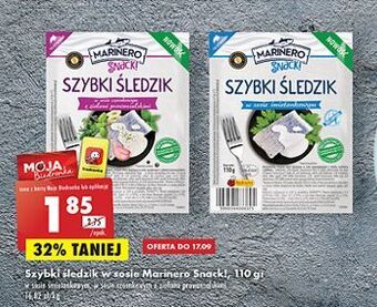 Biedronka Śledź w sosie czosnkowym z ziołami prowansalskimi marinero szybki śledzik oferta