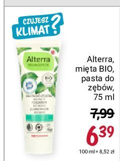 Rossmann Pasta do zębów mięta bio alterra oferta
