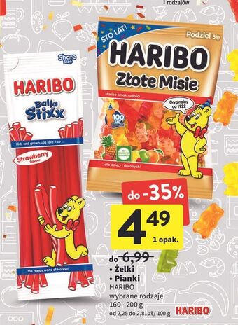 Intermarche Żelki truskawkowe haribo balla stixx oferta
