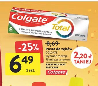 Intermarche Pasta do zębów original colgate total oferta