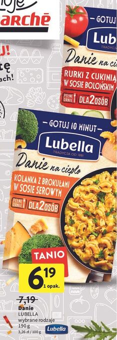 Intermarche Rurki z cukinią w sosie bolońskim lubella danie na ciepło oferta
