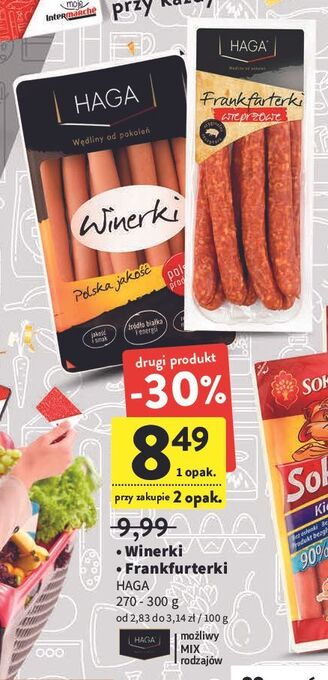 Intermarche Frankfurterki wieprzowe haga oferta