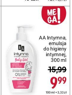 Rossmann Baby girl, kremowa emulsja do higieny intymnej łagodna pielęgnacja od 1 roku życia aa intymna ochrona + pielęgnacja oferta