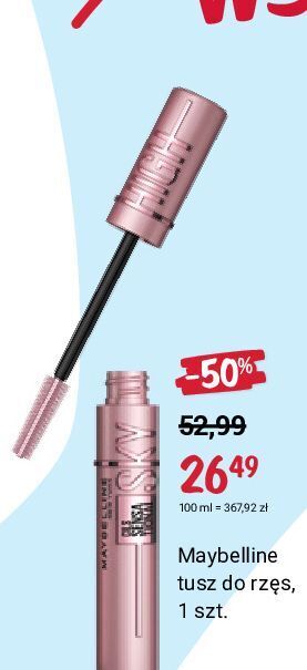 Rossmann Tusz do rzęs maybelline lash sansational sky high oferta
