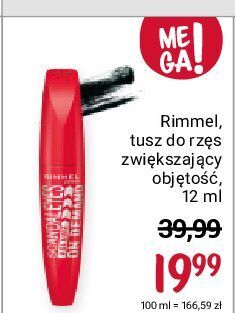 Rossmann Tusz do rzęs 001 black rimmel scandal eyes on demand volume oferta