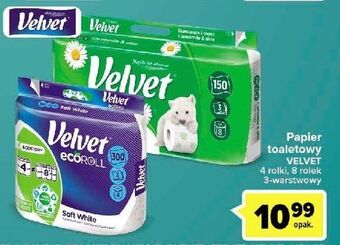 Carrefour Market Papier toaletowy delikatnie biały velvet eco roll oferta