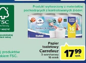 Carrefour Market Papier toaletowy comfort & quality carrefour essential oferta