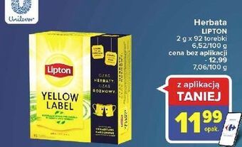 Carrefour Market Herbata lipton yellow label tea oferta