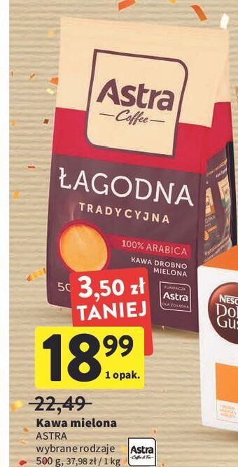 Intermarche Kawa astra łagodna 100% arabica oferta