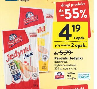 Intermarche Parówki z serem indykpol jedynki oferta