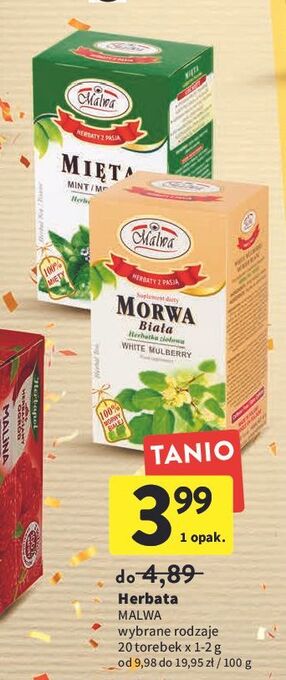 Intermarche Herbatka morwa biała malwa tea oferta