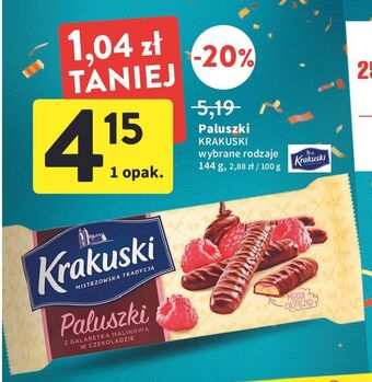 Intermarche Paluszki w czekoladzie z galaretką malinową krakuski oferta