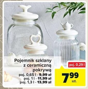 Carrefour Pojemnik szklany z pokrywką ceramiczną 290 ml oferta
