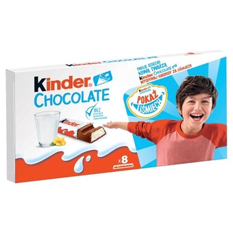 AT Kinder chocolate batonik z mlecznej czekolady z nadzieniem mlecznym 100 g (8 sztuk) oferta