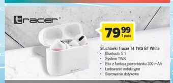 Carrefour Słuchawki t4 tws białe tracer oferta