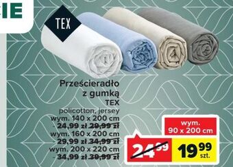 Carrefour Prześcieradło jersey z gumką 140 x 200 cm tex oferta