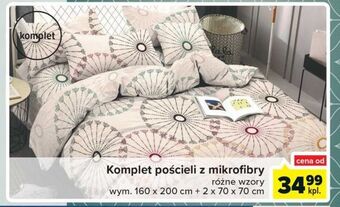 Carrefour Komplet pościeli mikrofibra 160 x 200 + 2 70 80 cm oferta