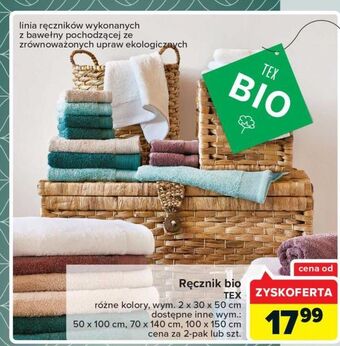 Carrefour Ręcznik bio 50 x 100 cm tex oferta