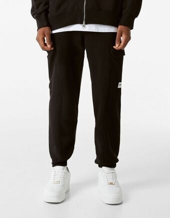Bershka Pluszowe spodnie jogger o kroju cargo oferta