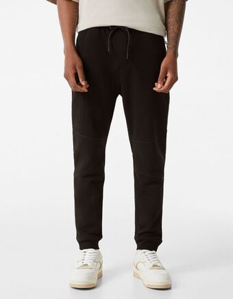 Bershka Spodnie jogger z dzianiny dresowej z przeszyciami oferta