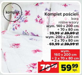 Carrefour Komplet pościeli 160 x 200 cm + 2 x 70 x 80 cm oferta
