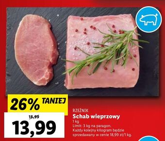 Lidl Schab wieprzowy bez kości rzeźnik codzienna dostawa oferta