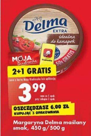 Biedronka Margaryna delma do kanapek oferta