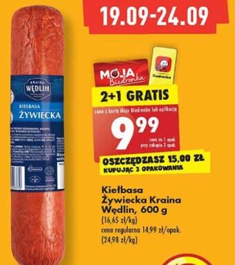 Biedronka Kiełbasa żywiecka kraina wędlin oferta