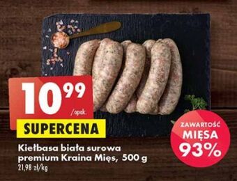 Biedronka Kiełbasa biała surowa premium kraina mięs oferta