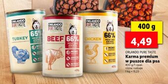 Lidl Karma dla psa wołowina orlando pure taste oferta