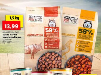 Lidl Karma dla psa z wołowina orlando pure taste oferta