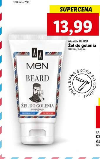 Lidl Żel do golenia precyzyjnego aa men beard oferta