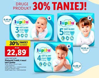 Lidl Pieluszki midi 3 lupilu soft & dry oferta