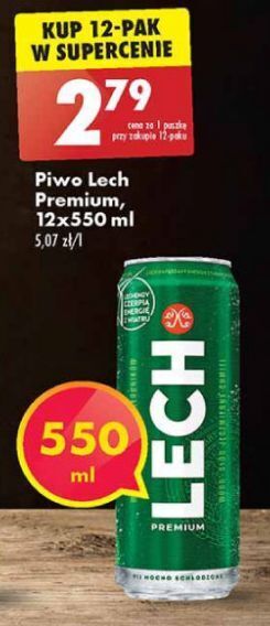 Biedronka Piwo lech premium oferta