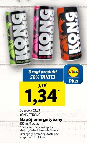 Lidl Napój energetyczny cuba libre kong strong wild power oferta